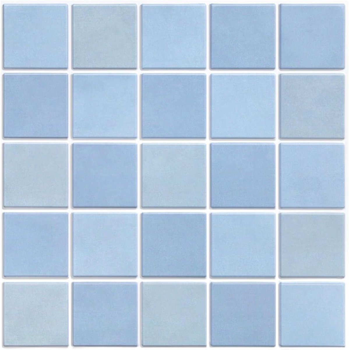 Set van 10 Zelfklevende 3D Tegelstickers voor Keuken en Badkamer, Matt Sky Blue, 30 x 30 cm, PVC Wanddecoratie, Muurstickers en Tegelvervangers
