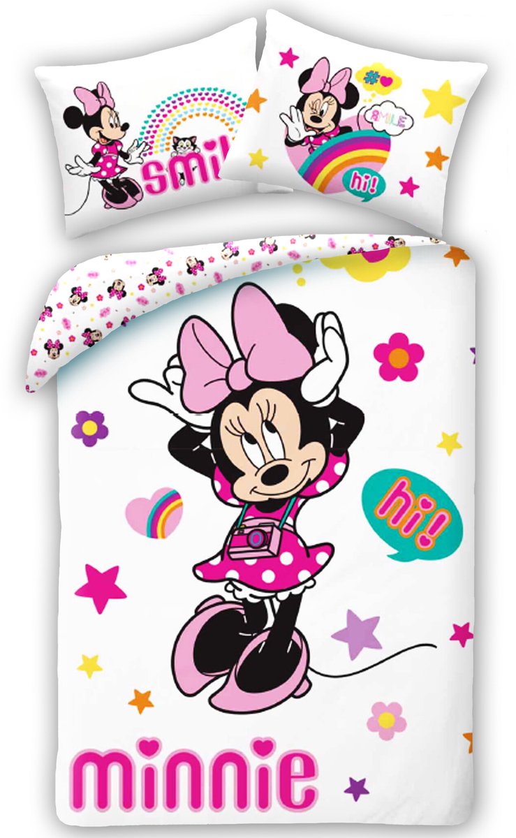 Minnie Mouse Dekbedovertrek Hi - 140 x 200 cm - Katoen - 70 x 90 cm