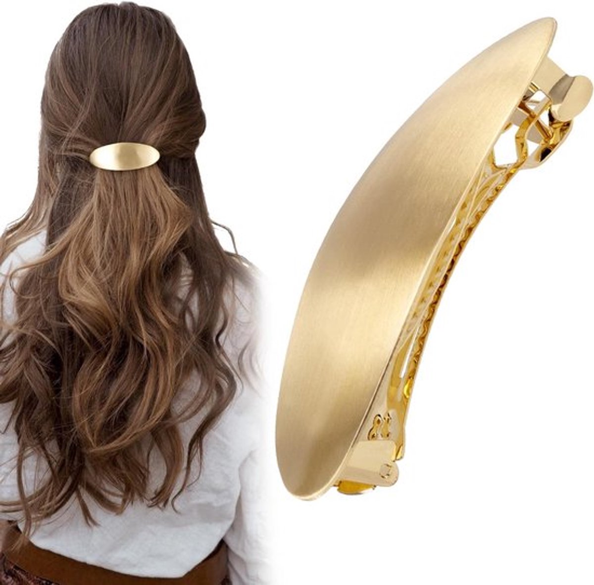 Ovale vintage metaal grote haarspeld voor dames dun haar Franse barrette clip