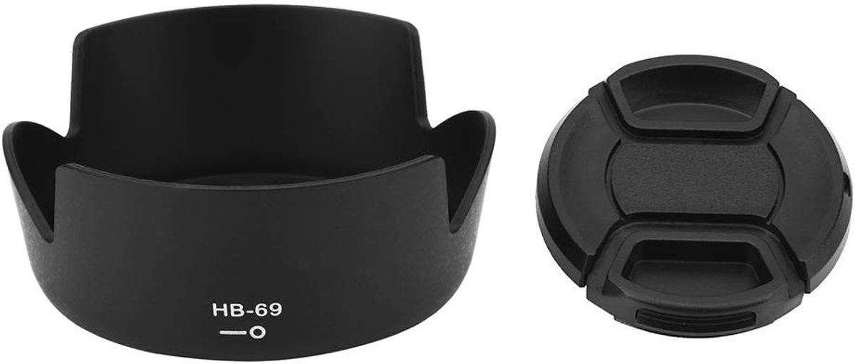 Dailygoody - HB-69 zonnekap - Lensdop - Zonnescherm - Zwart - Camera-accessoires - Bescherming tegen zonlicht - Geschikt voor D3200 D3300 D5200 D5300