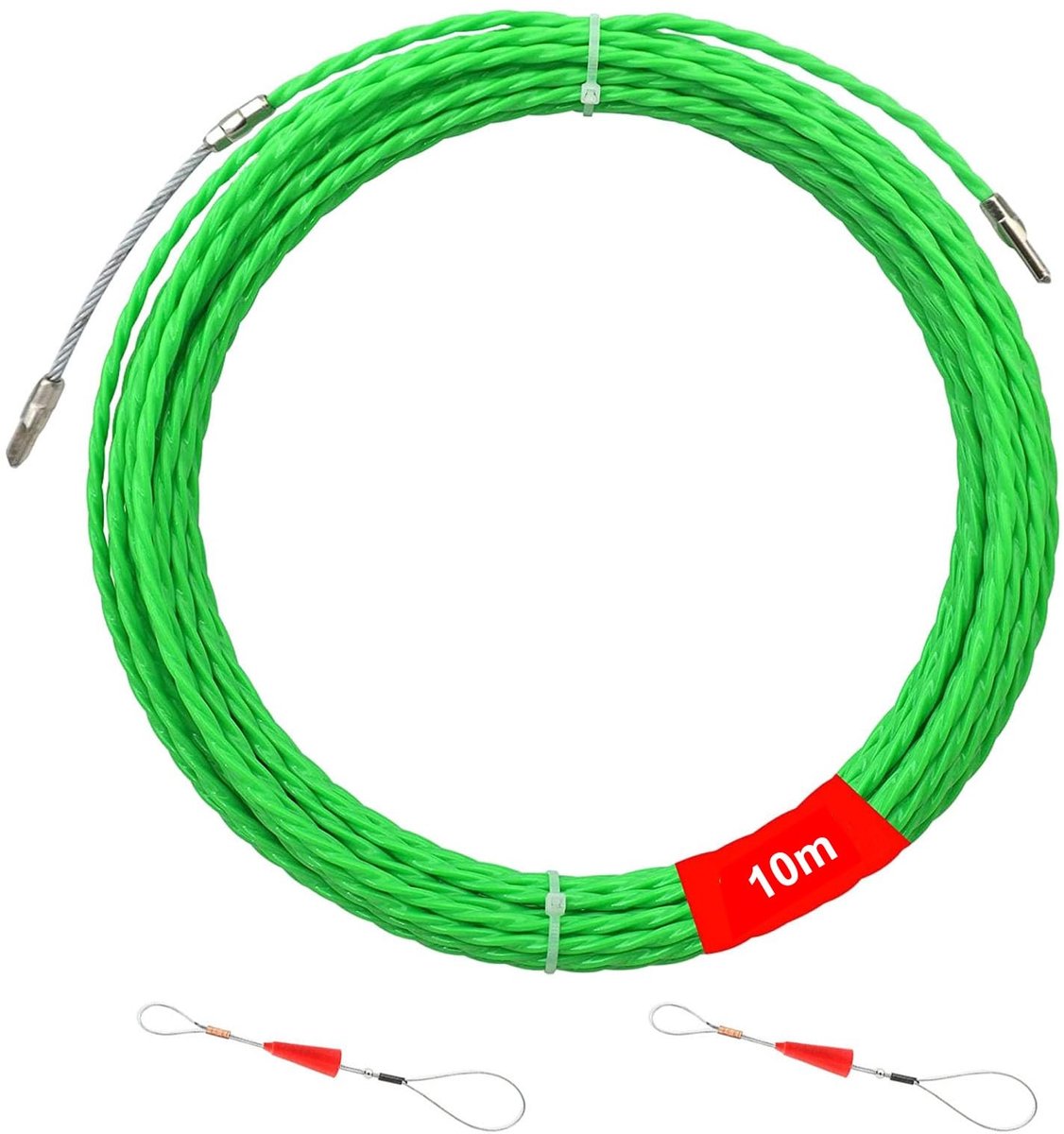 Dailygoods - Dailygoody - Kabelretractiehulpmiddel - 10 m - Duurzaam en gebruiksvriendelijk - Groen - Kabelinvoeren - Ideaal voor huishoudelijk gebruik - Geschikt ...