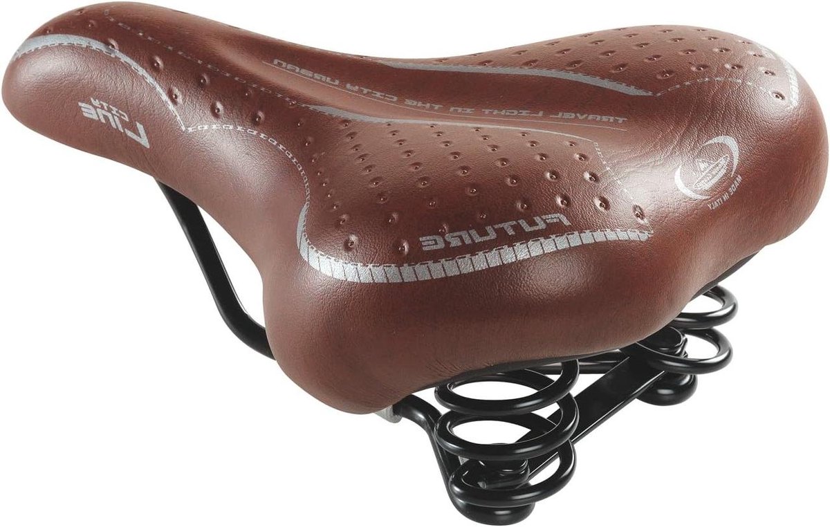 Fietszadel - Zadel Vrouw - Comfortabel Fietsen - Met Veren - Standaard Maat - Bruin