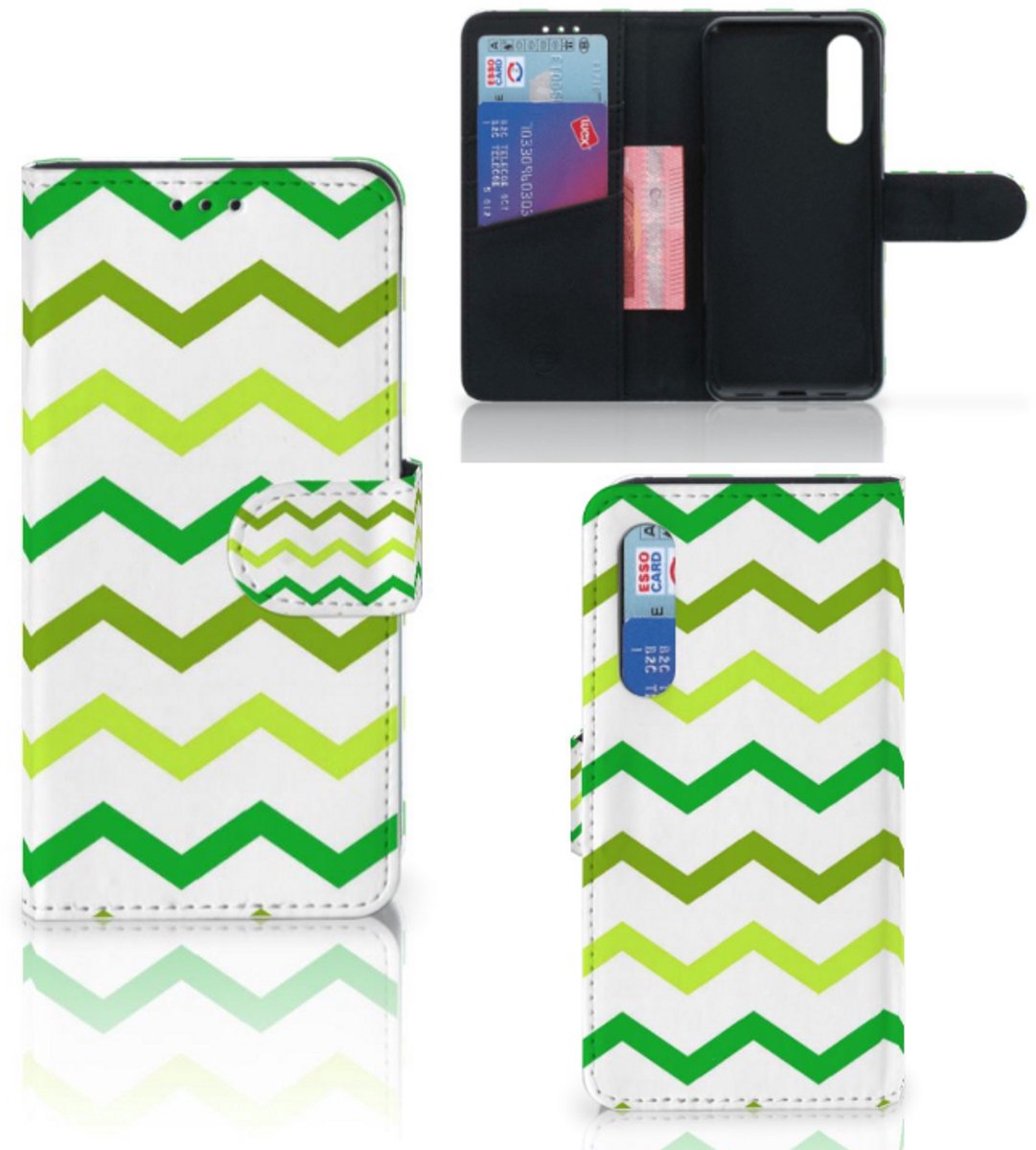 Xiaomi Mi 9 SE Telefoon Hoesje Zigzag Groen