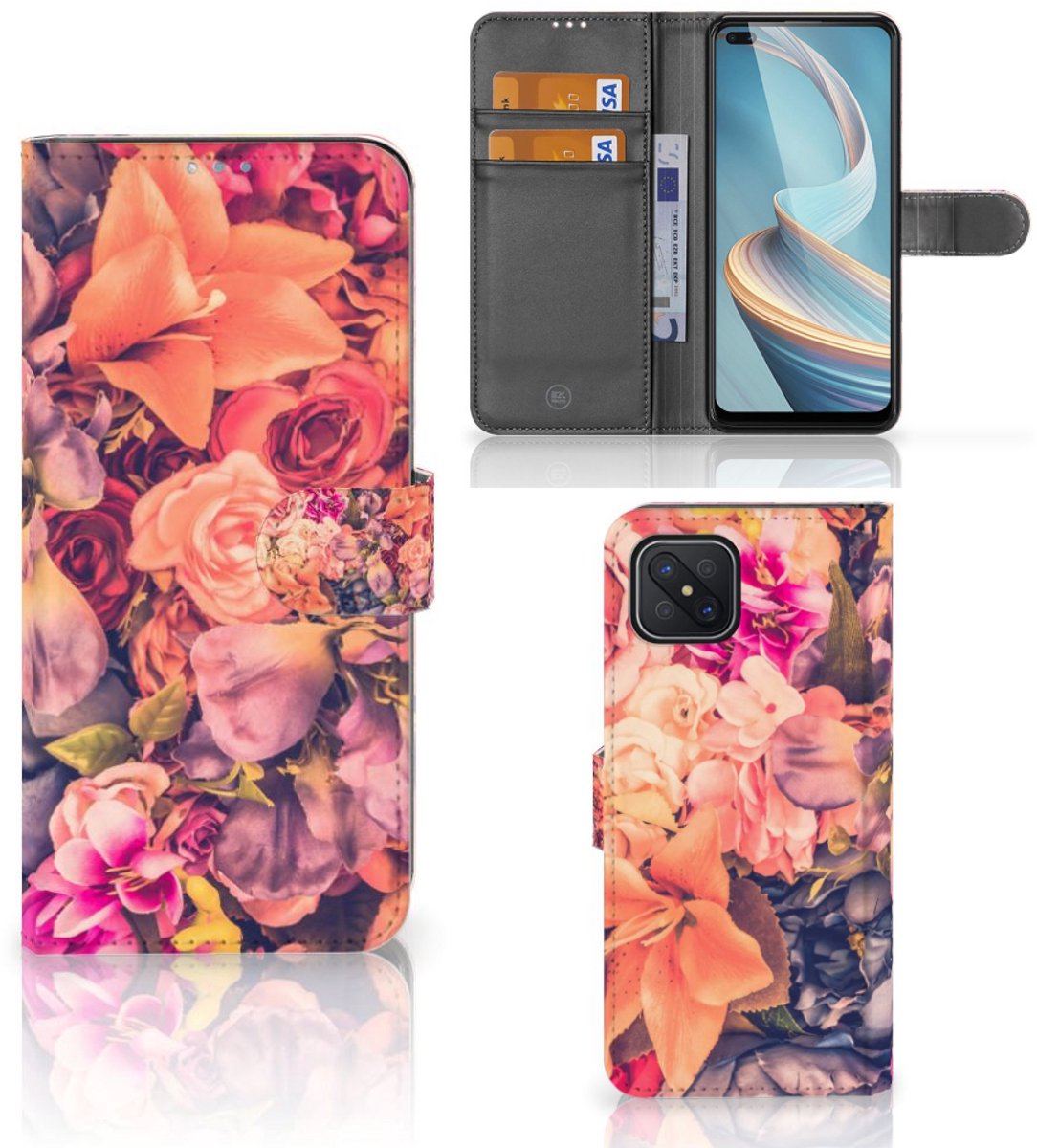 OPPO Reno4 Z Hoesje Bosje Bloemen