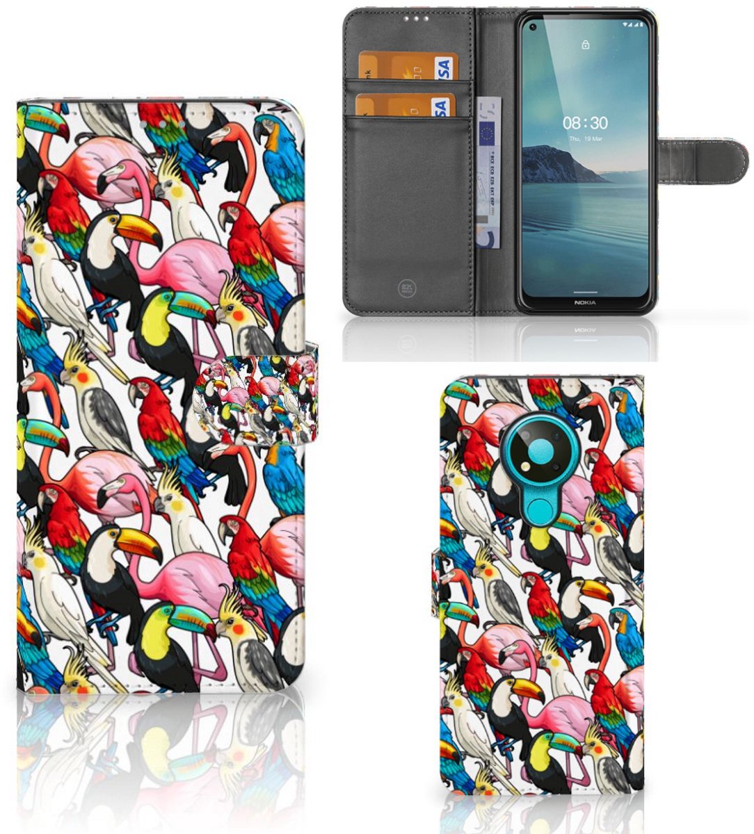 Nokia 3.4 Telefoonhoesje met Pasjes Birds