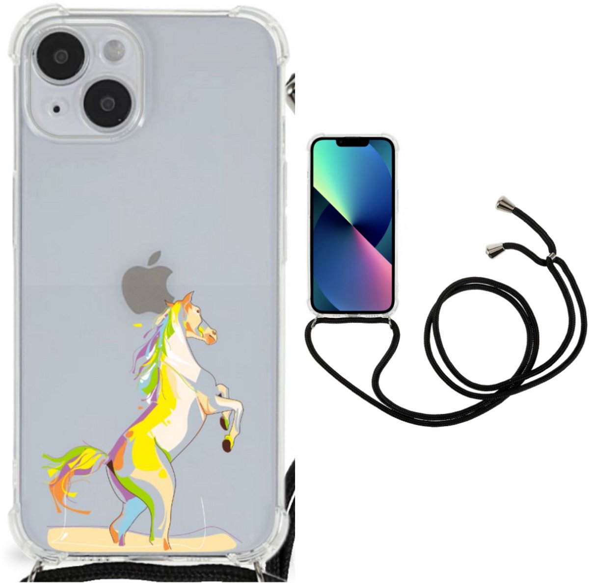 iPhone 14 Plus Stevig Bumper Hoesje Horse Color