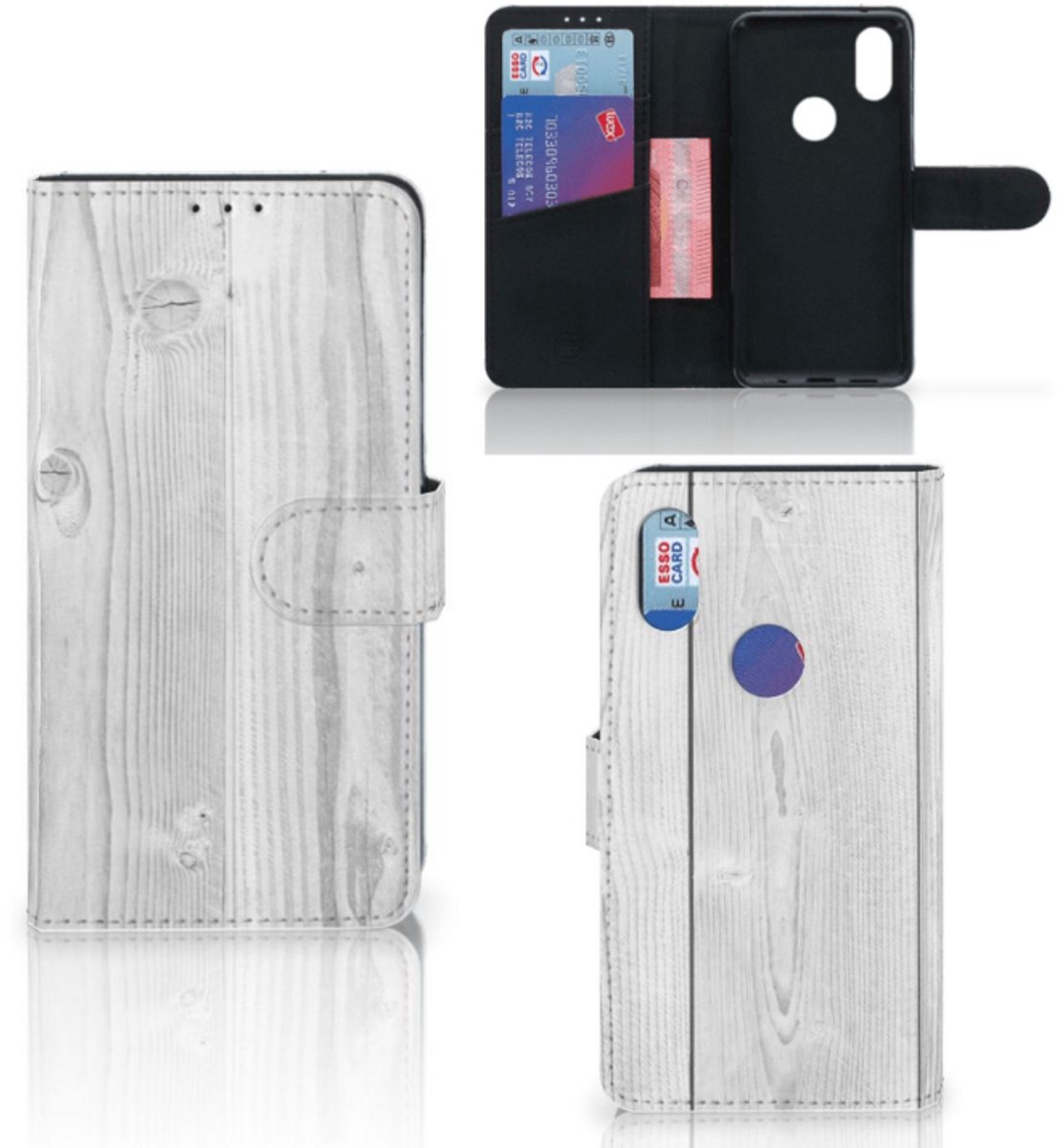 Xiaomi Mi Mix 2s Book Style Case White Wood