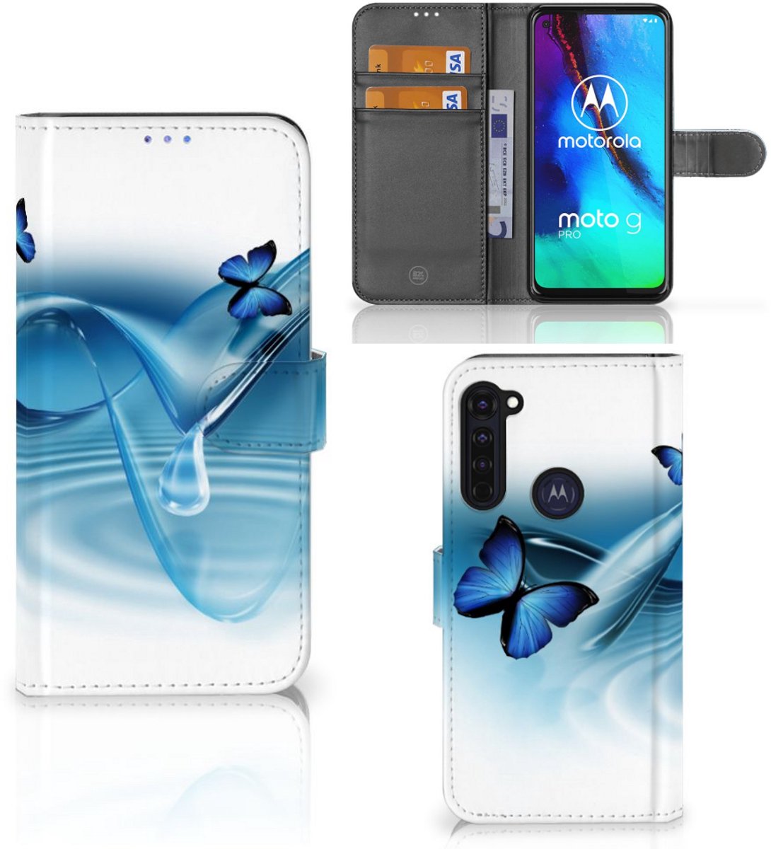Motorola Moto G Pro Telefoonhoesje met Pasjes Vlinders