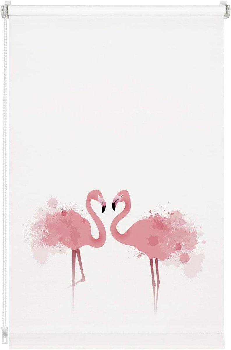 GARDINIA Flamingo Print Roller Blind for Clamping Daylight Blind Digital Print Opaque All