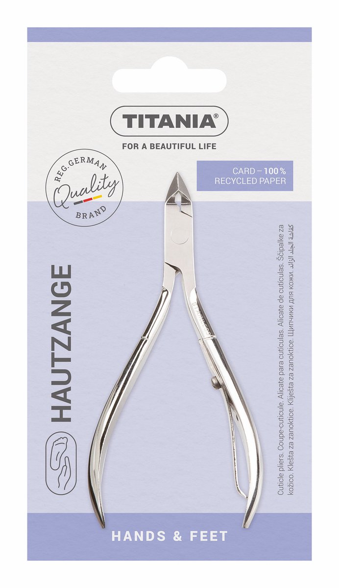 Titania nagelriemknipper 10cm zilver - manicure tool voor kinderen.