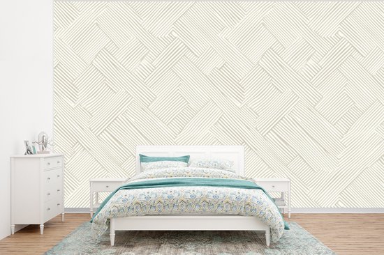 Behang - Fotobehang Textuur - Abstract - Beige - Breedte 375 cm x hoogte 280 cm