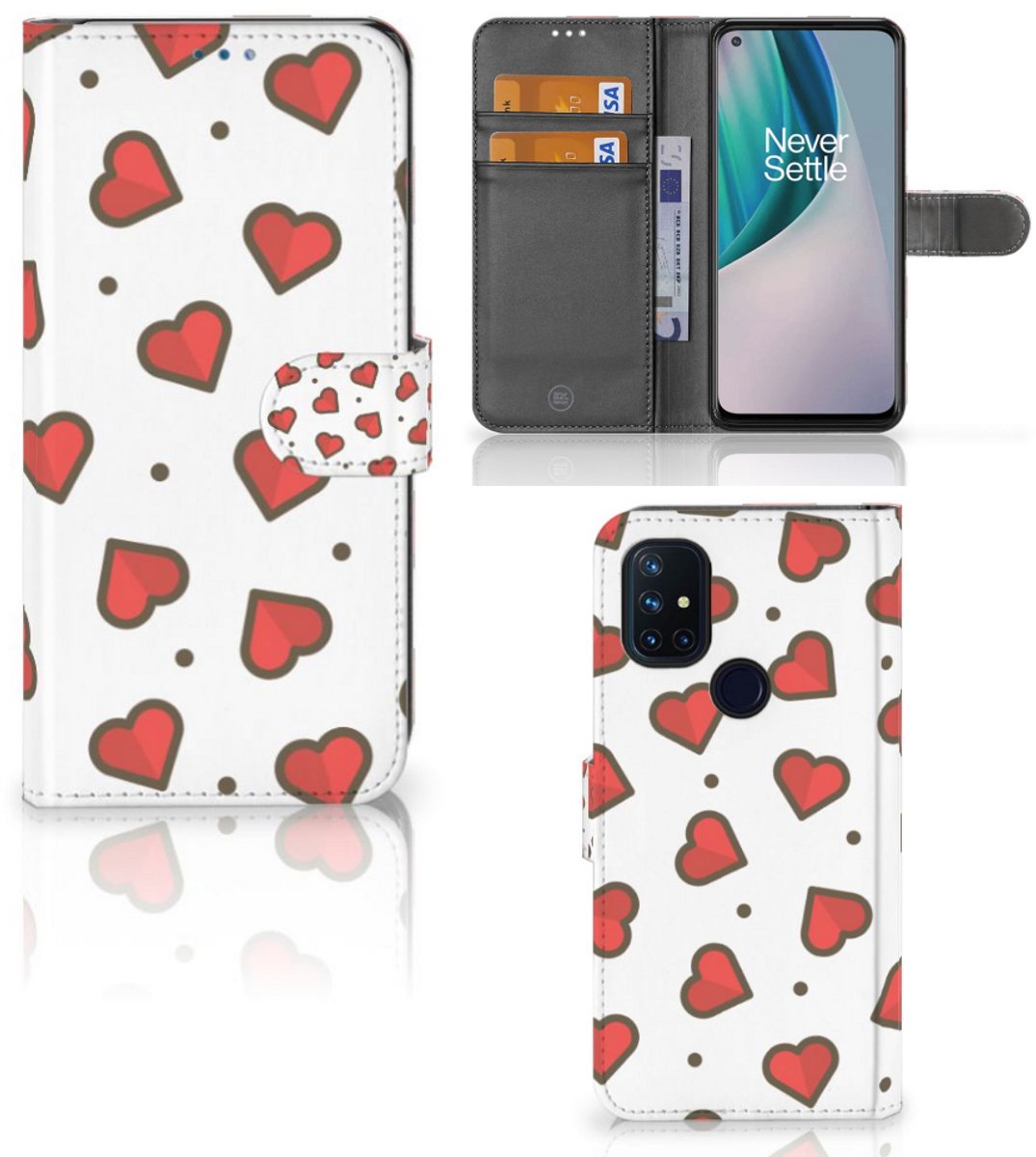 OnePlus Nord N10 Telefoon Hoesje Hearts