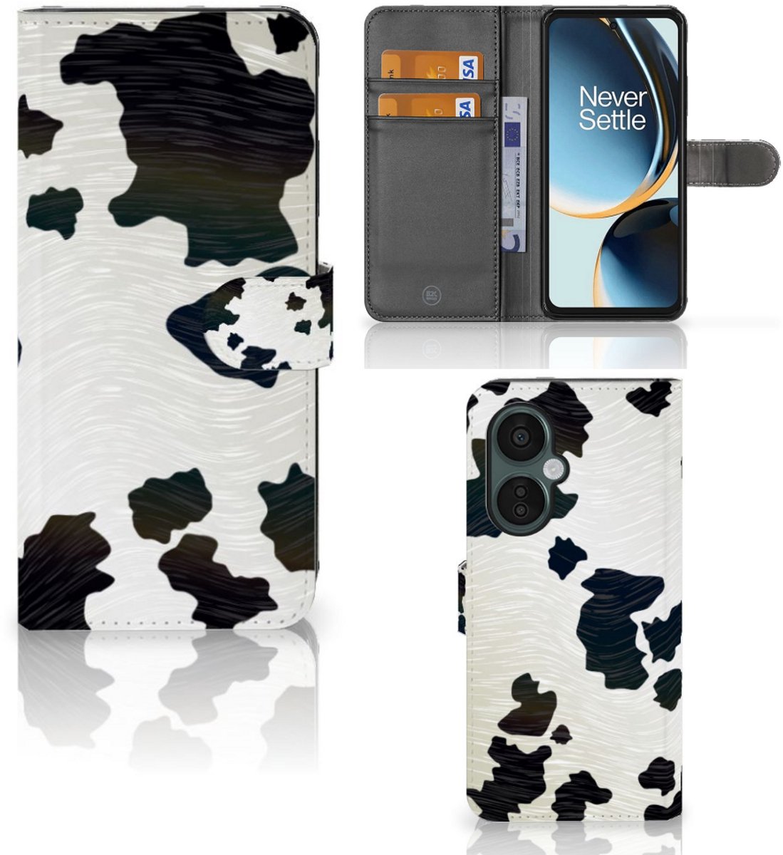 OnePlus Nord CE 3 Lite Telefoonhoesje met Pasjes Koeienvlekken