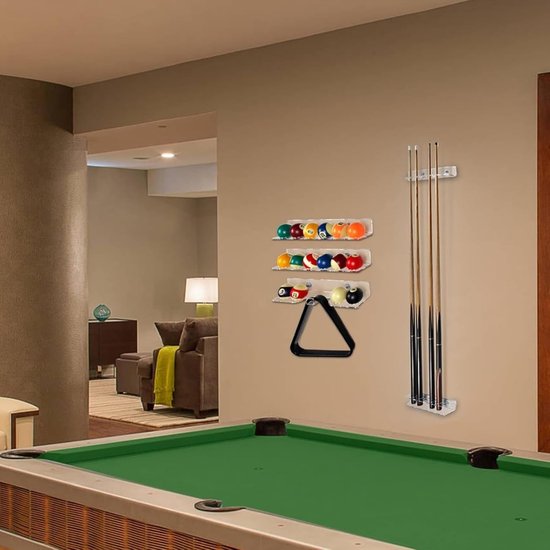 Biljartkeu Houder - Pool Keu Organizer - Stokken Opbergen - Acryl Materiaal - 6 Sleuven - Transparant — afbeelding 3