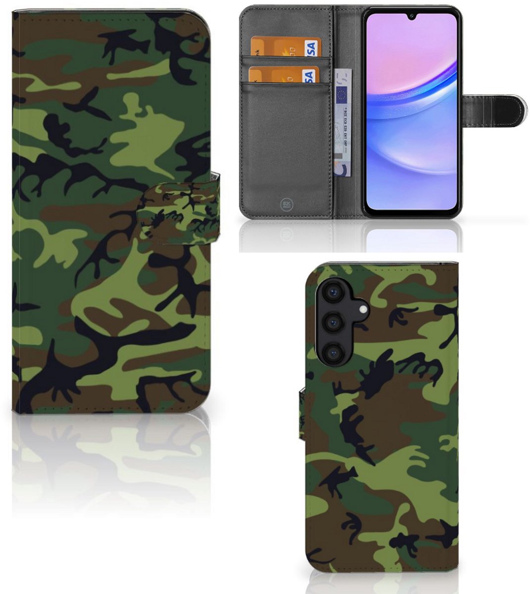 Samsung Galaxy A15 Telefoon Hoesje Army Dark