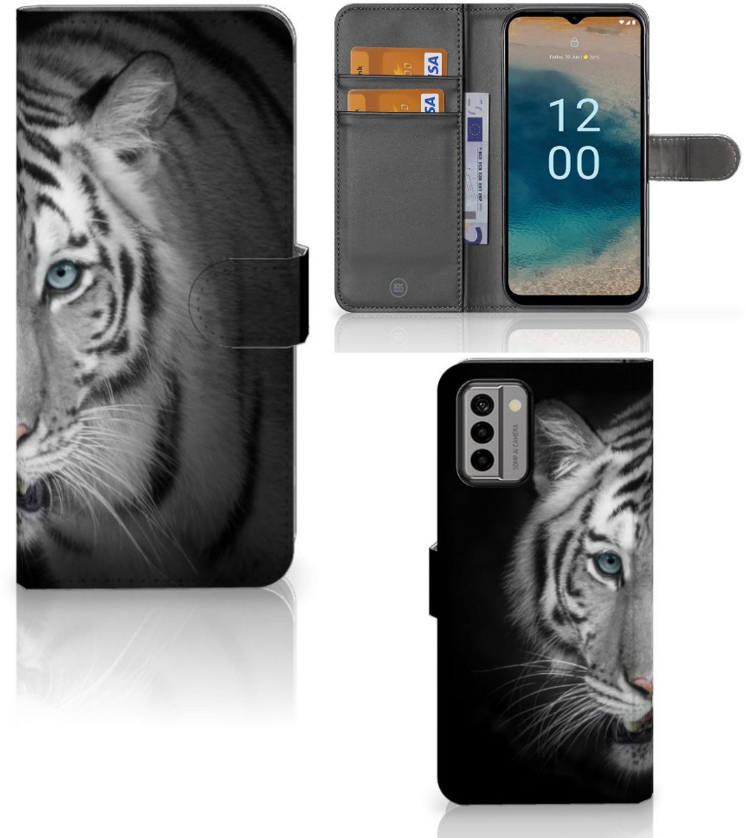 Nokia G22 Telefoonhoesje met Pasjes Tijger