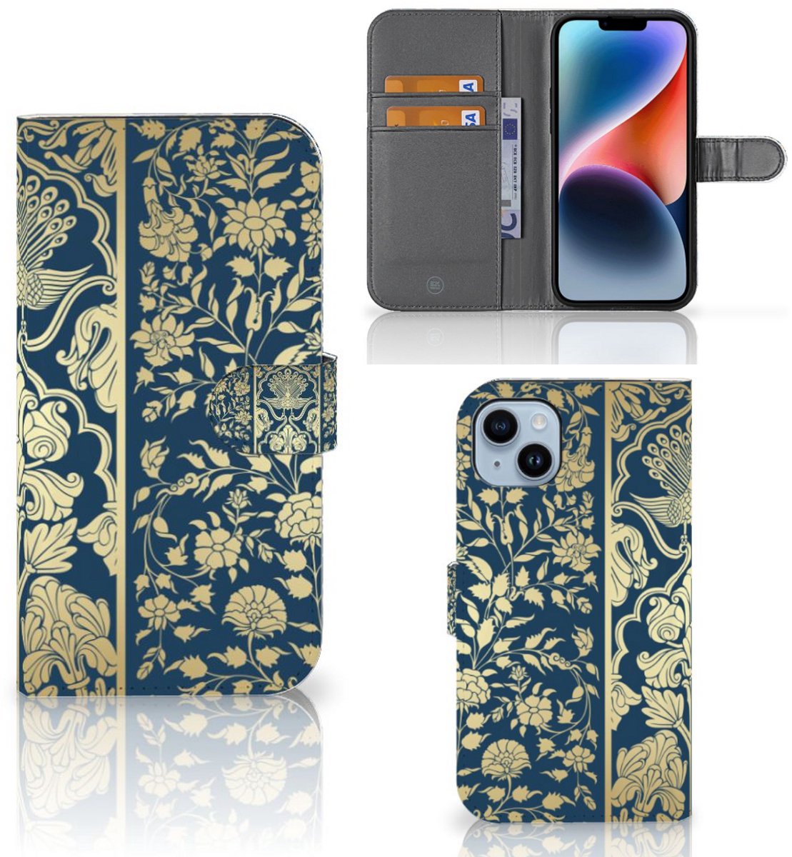 iPhone 15 Plus Hoesje Beige Flowers