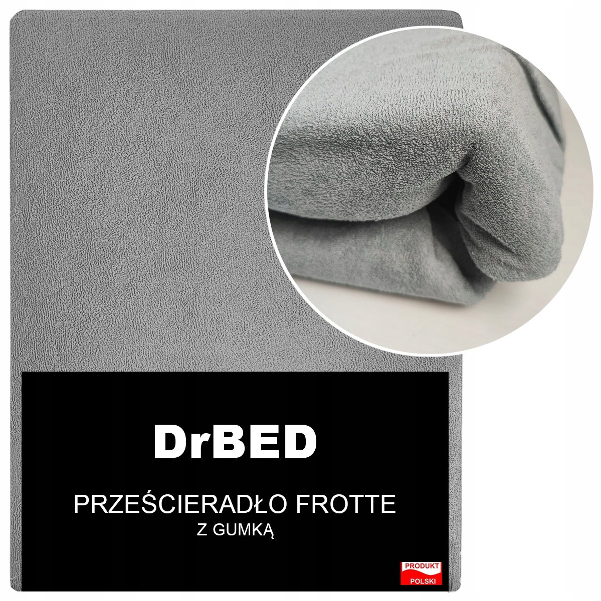 DrBED - Hoeslaken - Ademend - Frotte - 160x200 - Grijs