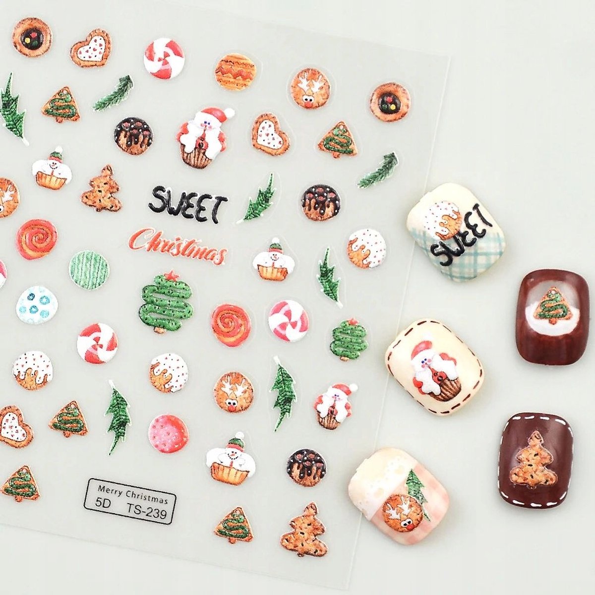 Frezarkowo - 3D Samoprzylepne Nagelstickers - Kerst - Ciasteczka