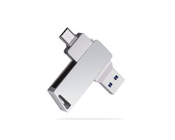 carmdering - USB stick - usb geheugensticks -1-Pack USB-C Stick 128GB | USB C en USB A | Dual Geheugenstick | USB 3.0 | Plug & Play | Universeel | Geschikt voor smartphones, tablets, PC en meer | Extra opslagruimte