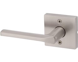 Kwikset Lisbon Deurklink - Dummy Deur Lever - Decoratief Gebruik - Microban Bescherming - 1 Stuk - Satijn Nikkel
