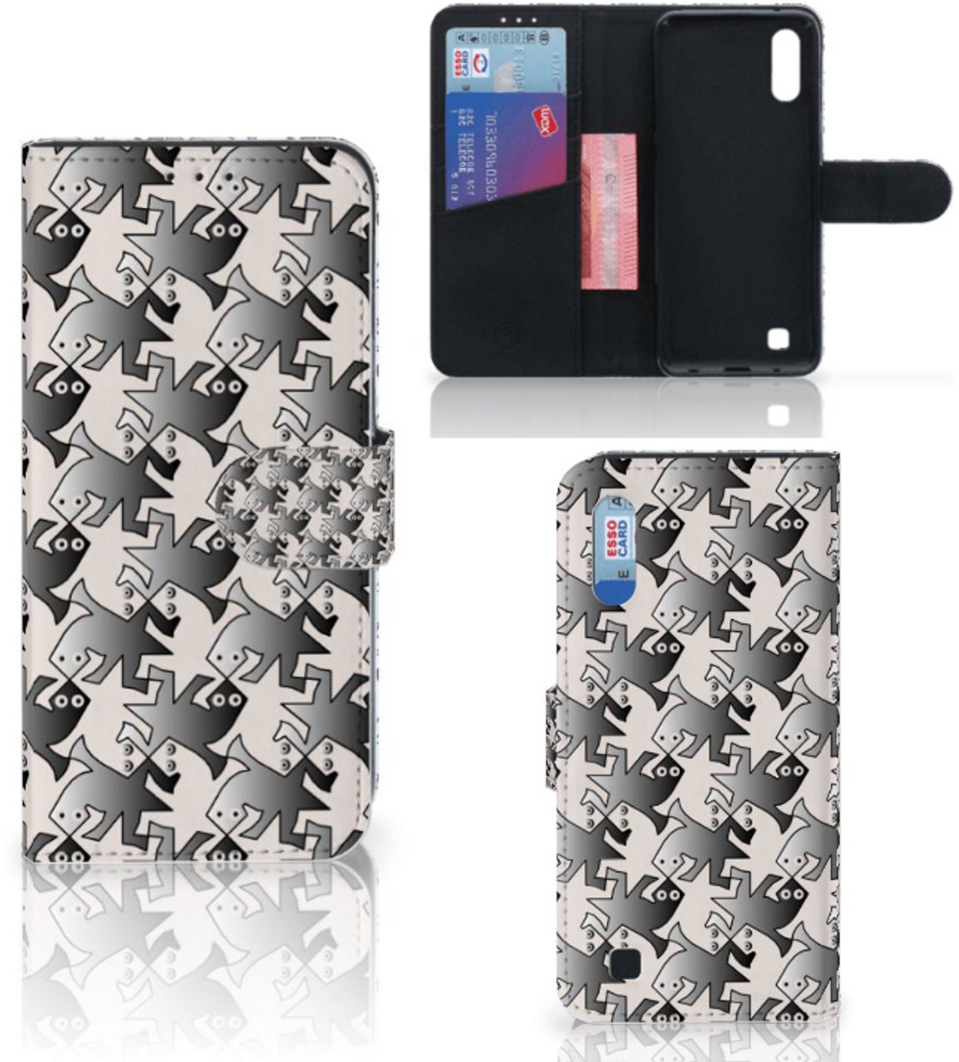 Samsung Galaxy M10 Telefoonhoesje met Pasjes Salamander Grey