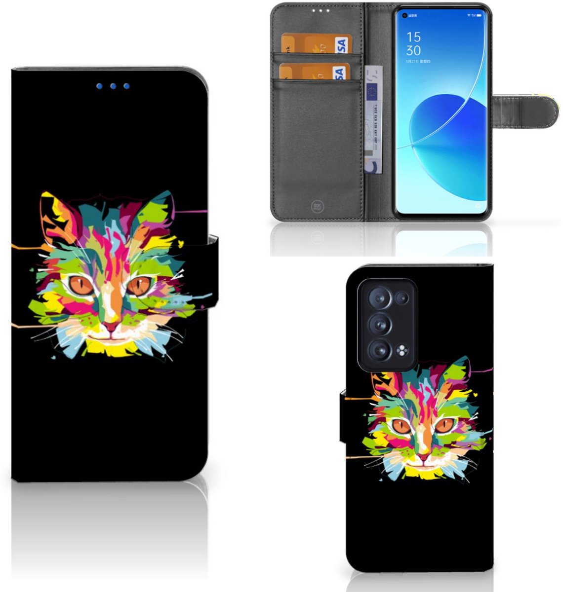OPPO Reno 6 Pro Plus 5G Leuk Hoesje Cat Color