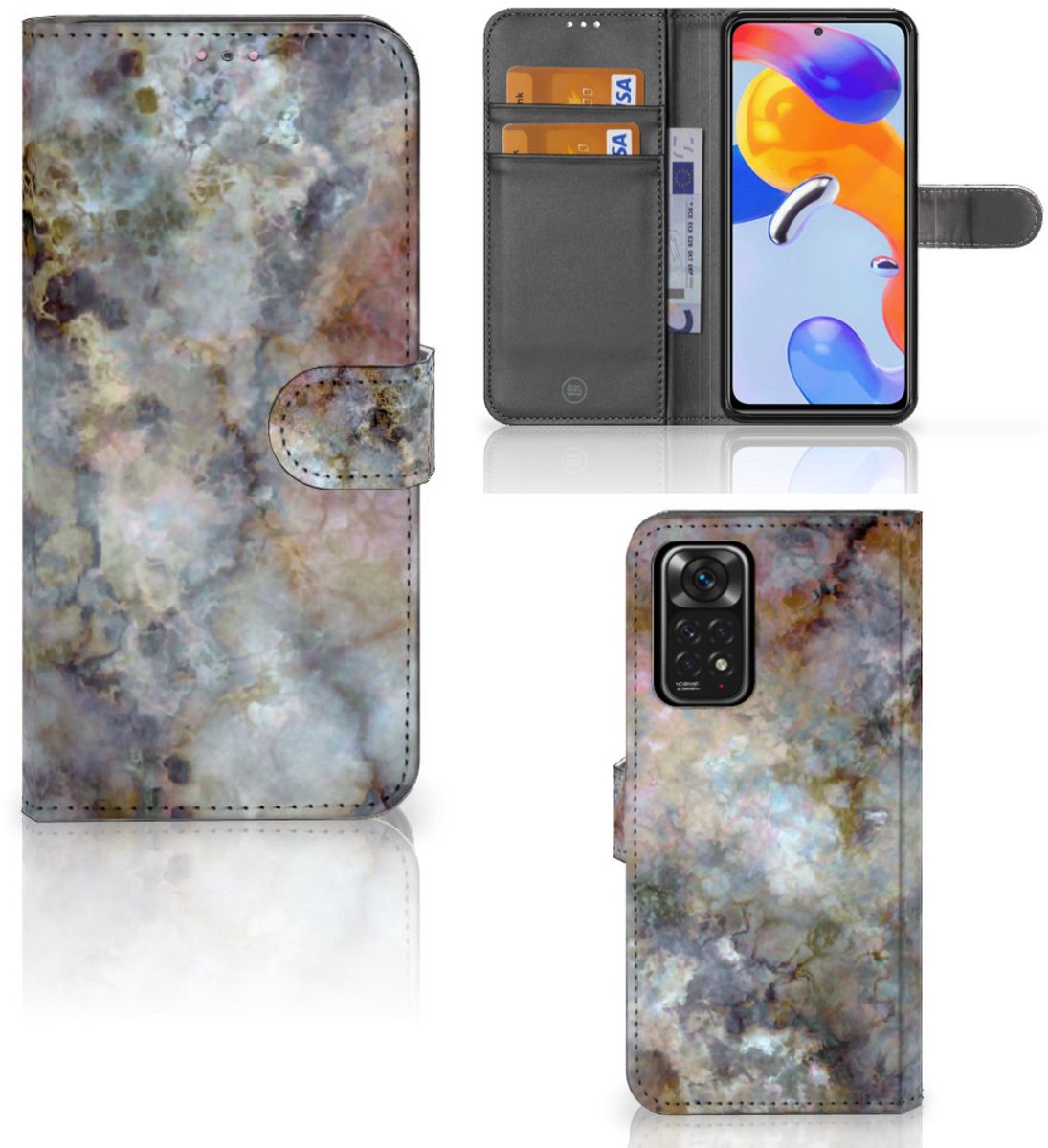 Xiaomi Redmi Note 11 Pro 5G/4G Bookcase Marmer Grijs