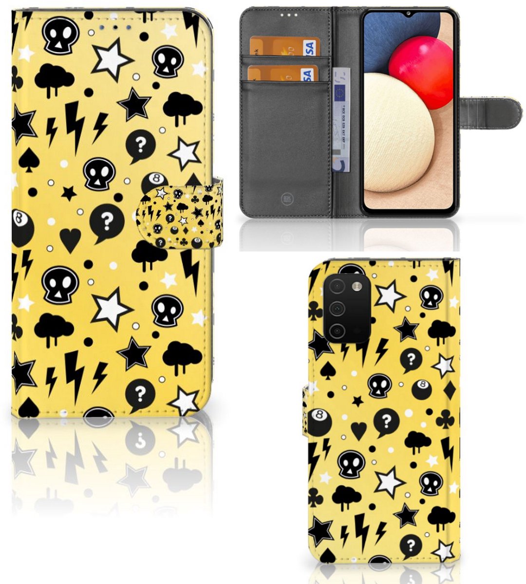 Telefoonhoesje met Naam Samsung Galaxy A03s Punk Geel