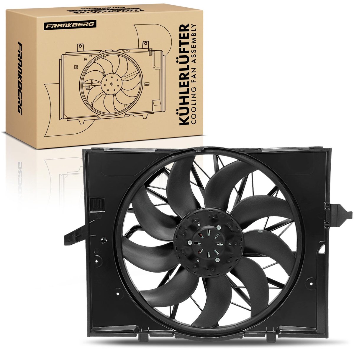 Frankberg 1x Motorradiateur Enkele ventilator