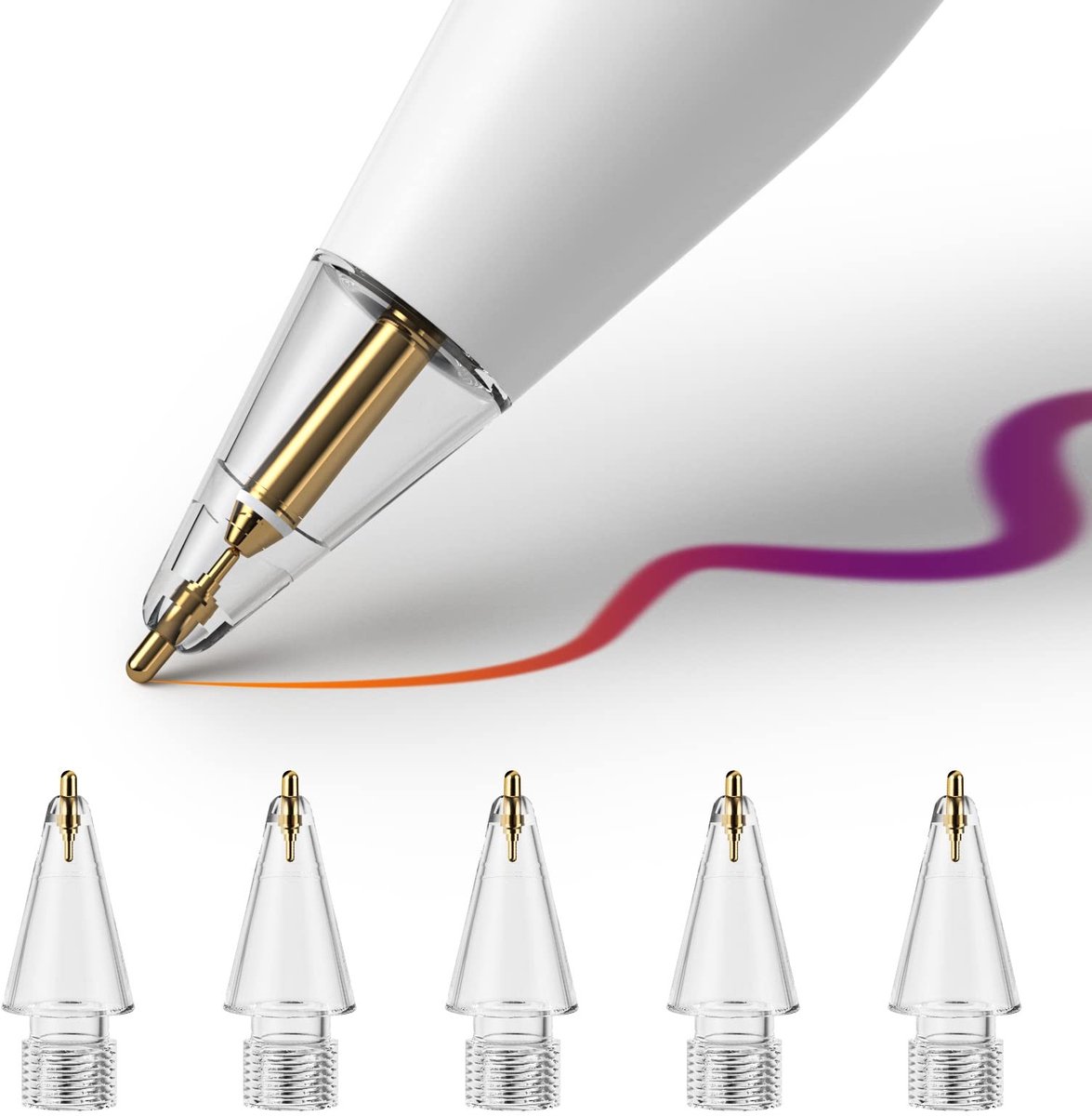 Cosensi - Improved Pencil Tips - Apple Pencil 1st 2nd generatie - Precisie en duurzaamheid - Wit - 0.8mm tips - Geschikt voor tablets en smartphones