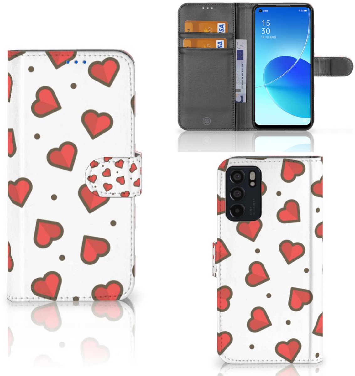 OPPO Reno6 5G Telefoon Hoesje Hearts