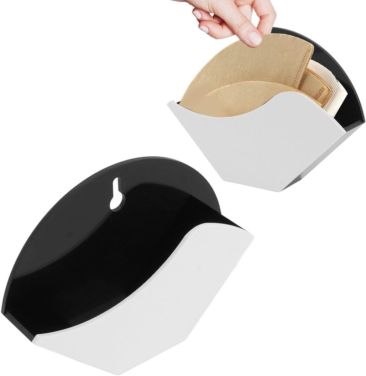Hangende Koffiefilterhouder van Acryl voor Koffiefilterpapier - V-vormige Opbergcontainer voor Thuis, Keuken en Café