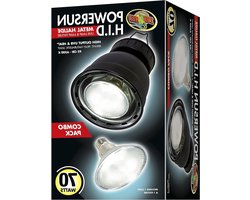 Terrarium Warmtelamp - UVB Lamp Reptiel - Natuurlijk Licht Terrarium - Geïntegreerd Voorschakelapparaat - 70 Watt - Zwart