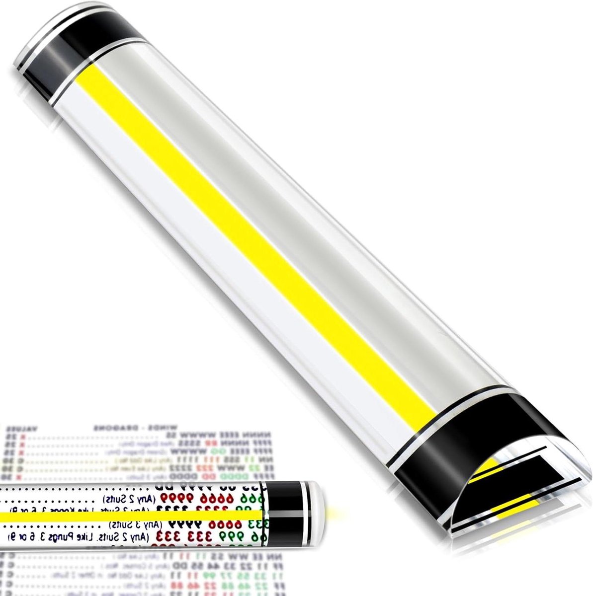 Vergrootliniaal met Gidslijn - Leesliniaal Vergrootglas - Gedetailleerd Lezen en Knutselen - Geïntegreerde Vergroting en Markeringslijn - 20.3 cm - Transparant