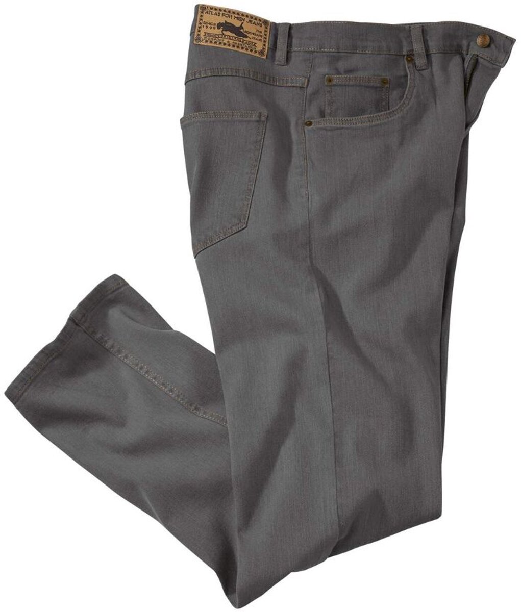 ATLAS FOR MEN - Grijze regular stretchspijkerbroek - Heren - Verkrijgbaar in grote maten - W30