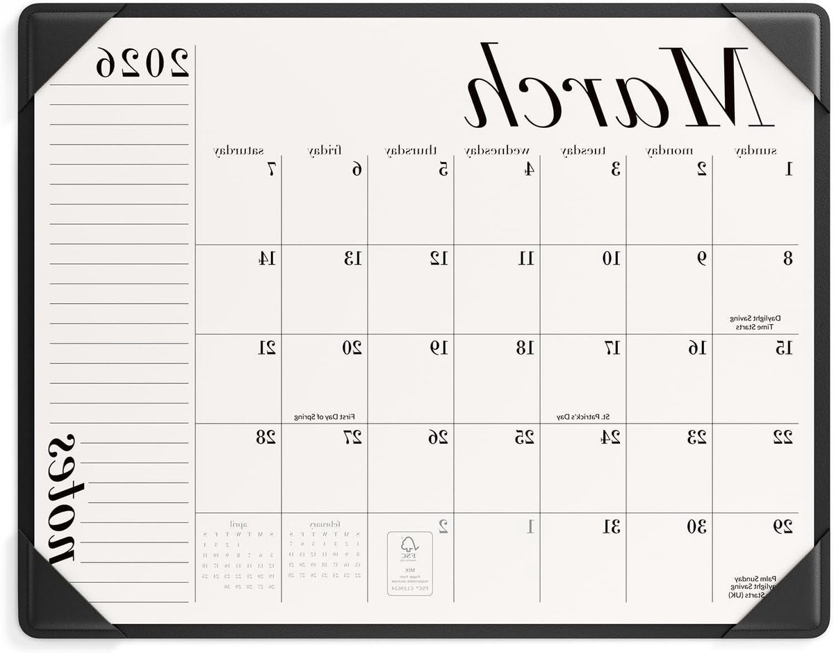 Bureaukalender 2026 2027 - Grote planner - Efficiënt plannen - Maandelijkse pagina's - 22x17 inch - Zwart