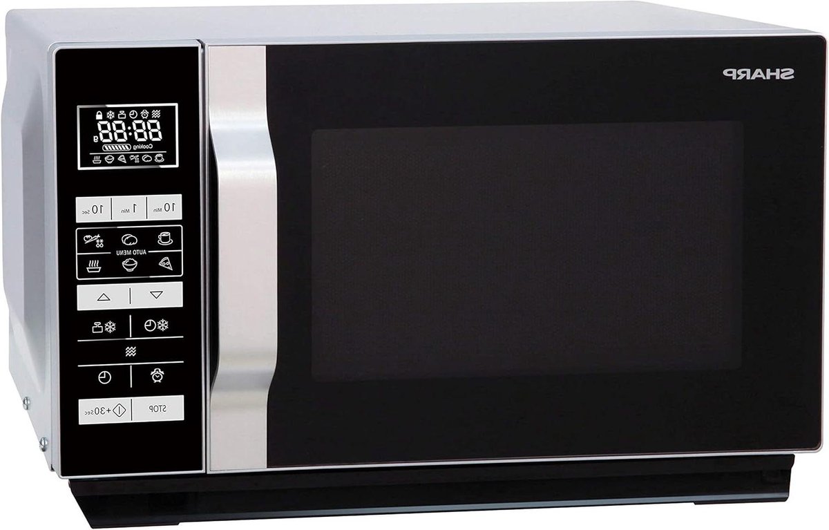 Magnetron Zwart Zilver - Oven Magnetron - Snel Eten Opwarmen - Platte Vork Zonder Draaiplateau - 20 Liter - Zwart Zilver