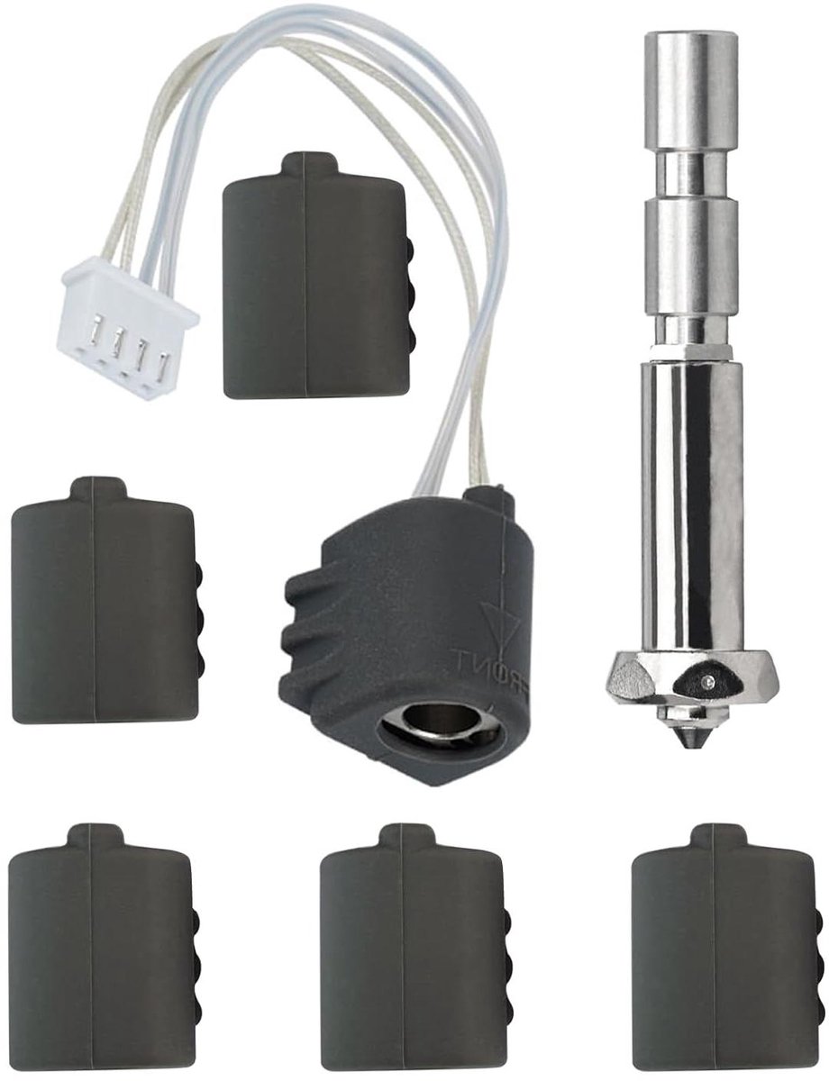 3D Printer Hotend - Printkop Extruder - 3D Printen Verbeteren - Gehard Stalen Snelwisselmondstuk - 04 mm - Zilver