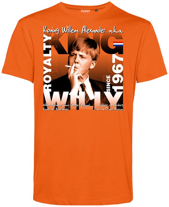 T-shirt Roi Willem Alexander alias Willy | Vêtements Fête du Roi | T-shirt Orange | orange | taille L
