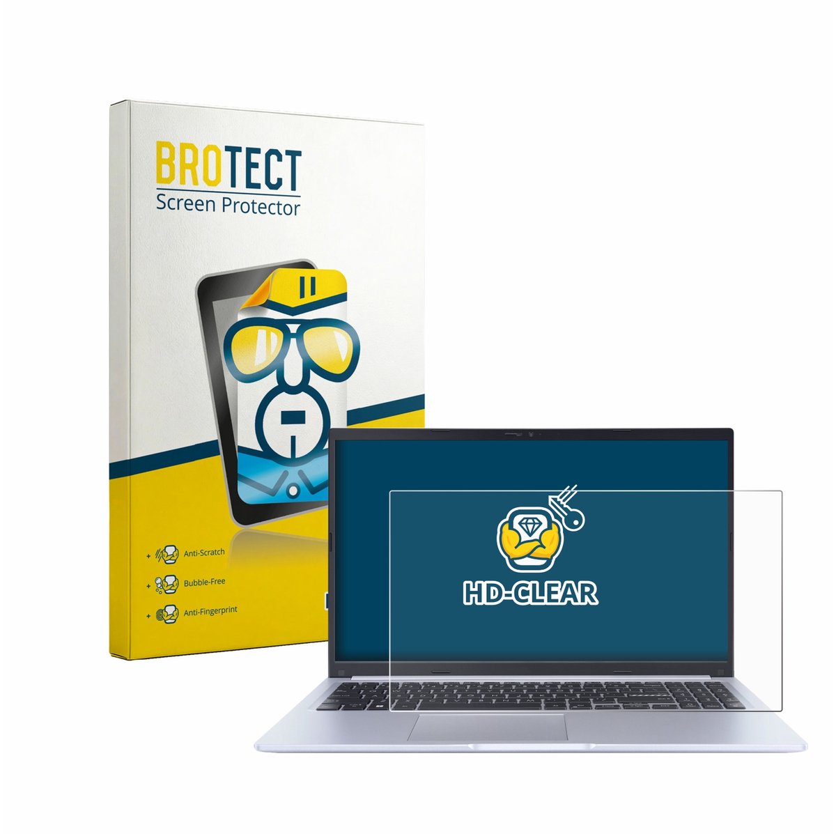BROTECT - Screenprotector voor ASUS Vivobook 15 X1502ZA - Folie Beschermfolie transparant