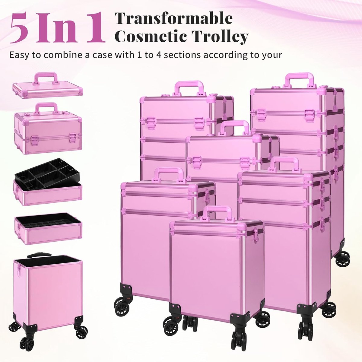 Kapperskoffer - Make Up Trolley - Beauty koffer - opbergkoffer