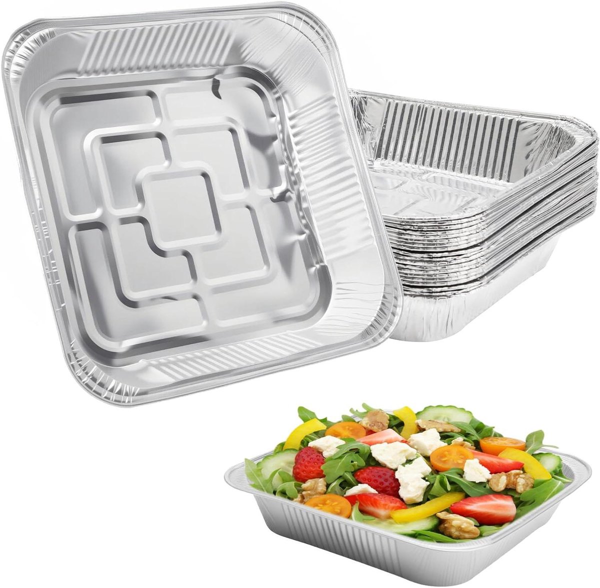 Aluminium Grill Bowls - Grill Dishes Oven Safe - Snel Grillen Bakken - Uitstekende Warmteverdeling - 30 Stuks 20 cm