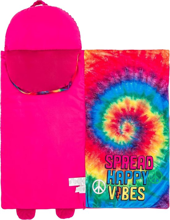 Kinderslaapmat - Slaapzak met kussen - Kinderdagverblijf en school - Oprolbaar met ingebouwd kussen - 59 x 27 inch - Tie-dye van Merkloos — afbeelding 4