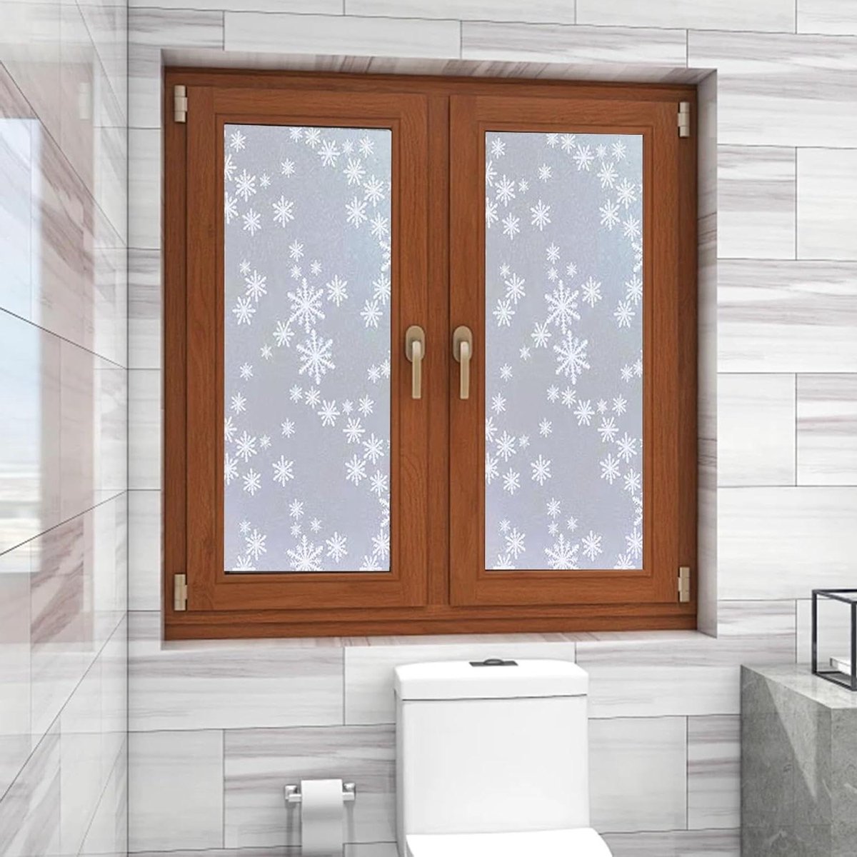 Raamfolie - Privacyfolie Glasfolie - Privacy Creëren - Lijmvrij Statisch - 25 x 420 cm - Sneeuwvlok