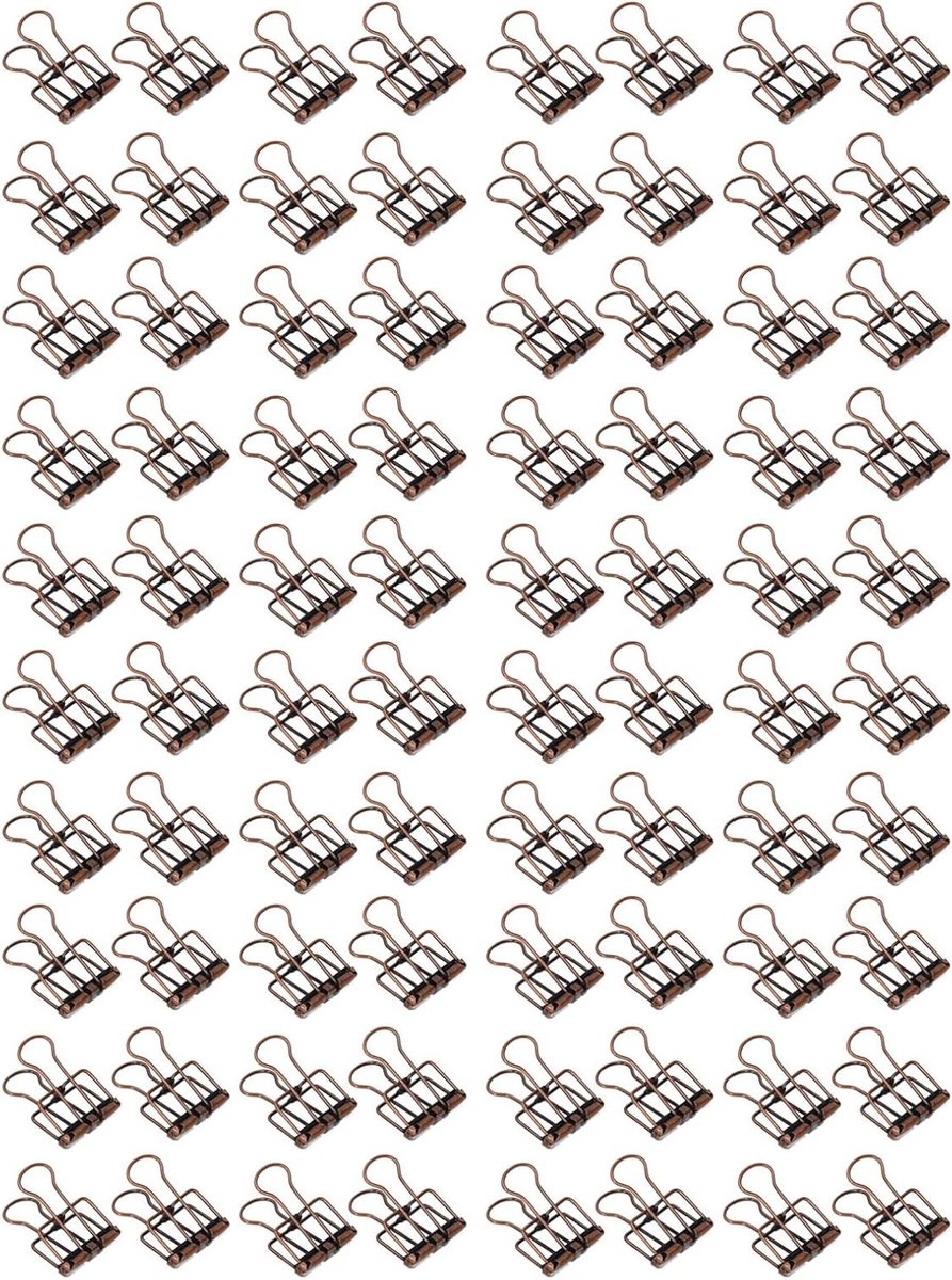 Kleine metalen binderclips voor kantoor, school en thuisgebruik - 80 stuks, 19mm, paarse en bronzen kleur