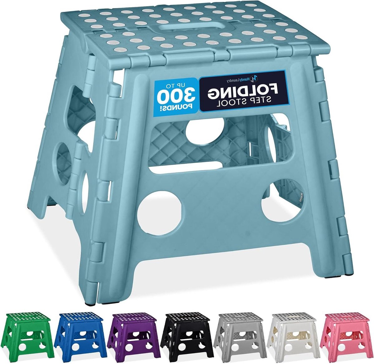 Opvouwbaar Kinderkrukje - Kleine Trap Opstapje - Veilig Klimmen - Met Eén Hand Te Openen - 13 Inch Hoog - Blauwgroen