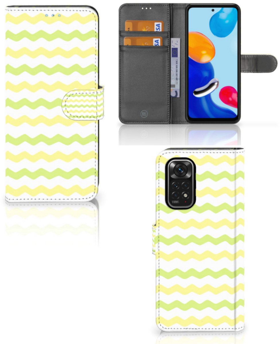 Book Case voor Xiaomi Redmi Note 11/11S Telefoon Hoesje Waves Yellow