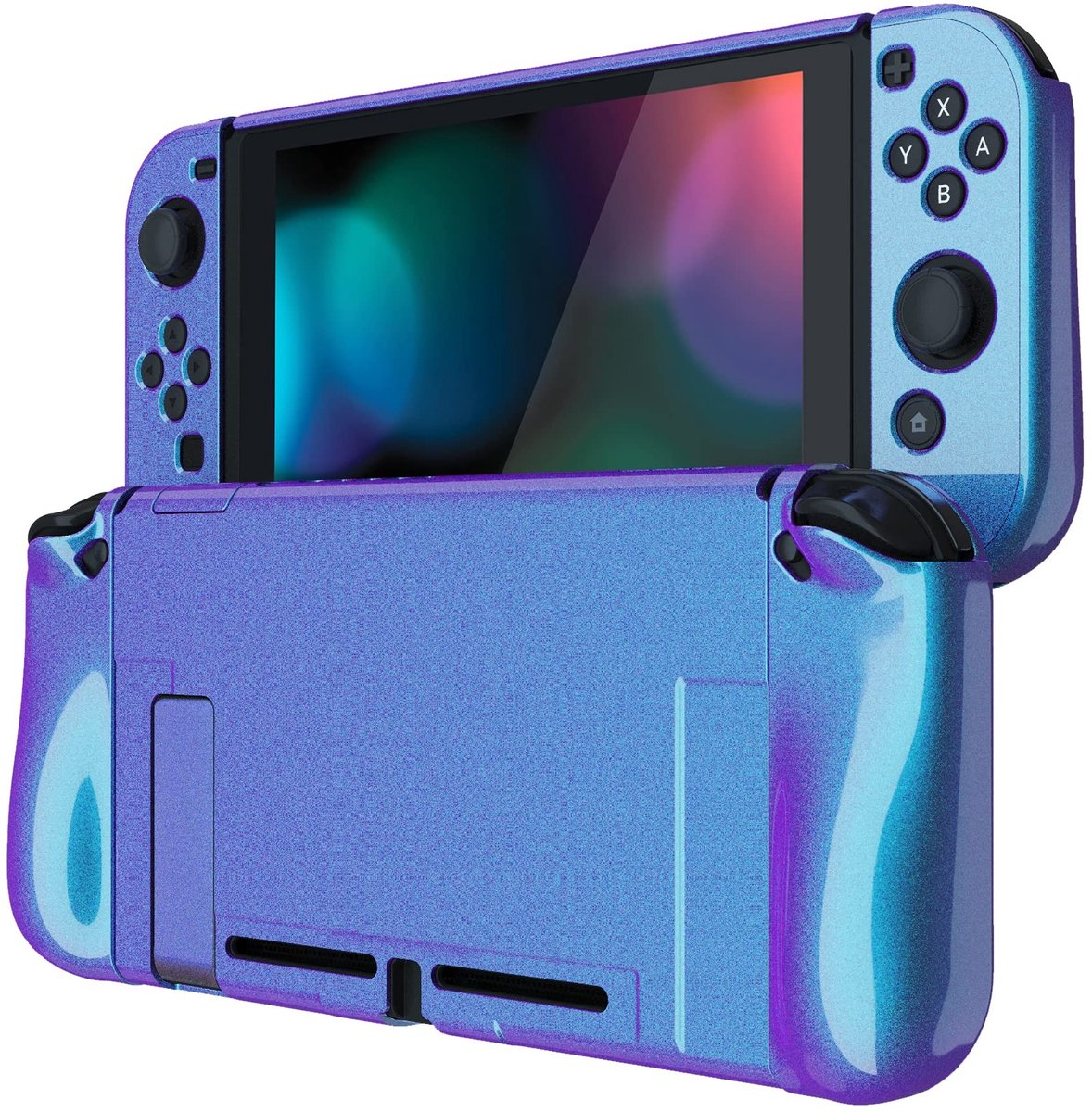 Cosensi - Protective Case - Grip Cover - Ergonomisch en comfortabel - Chameleon Purple Blue - Shockproof en krasbestendig - Geschikt voor Nintendo ...