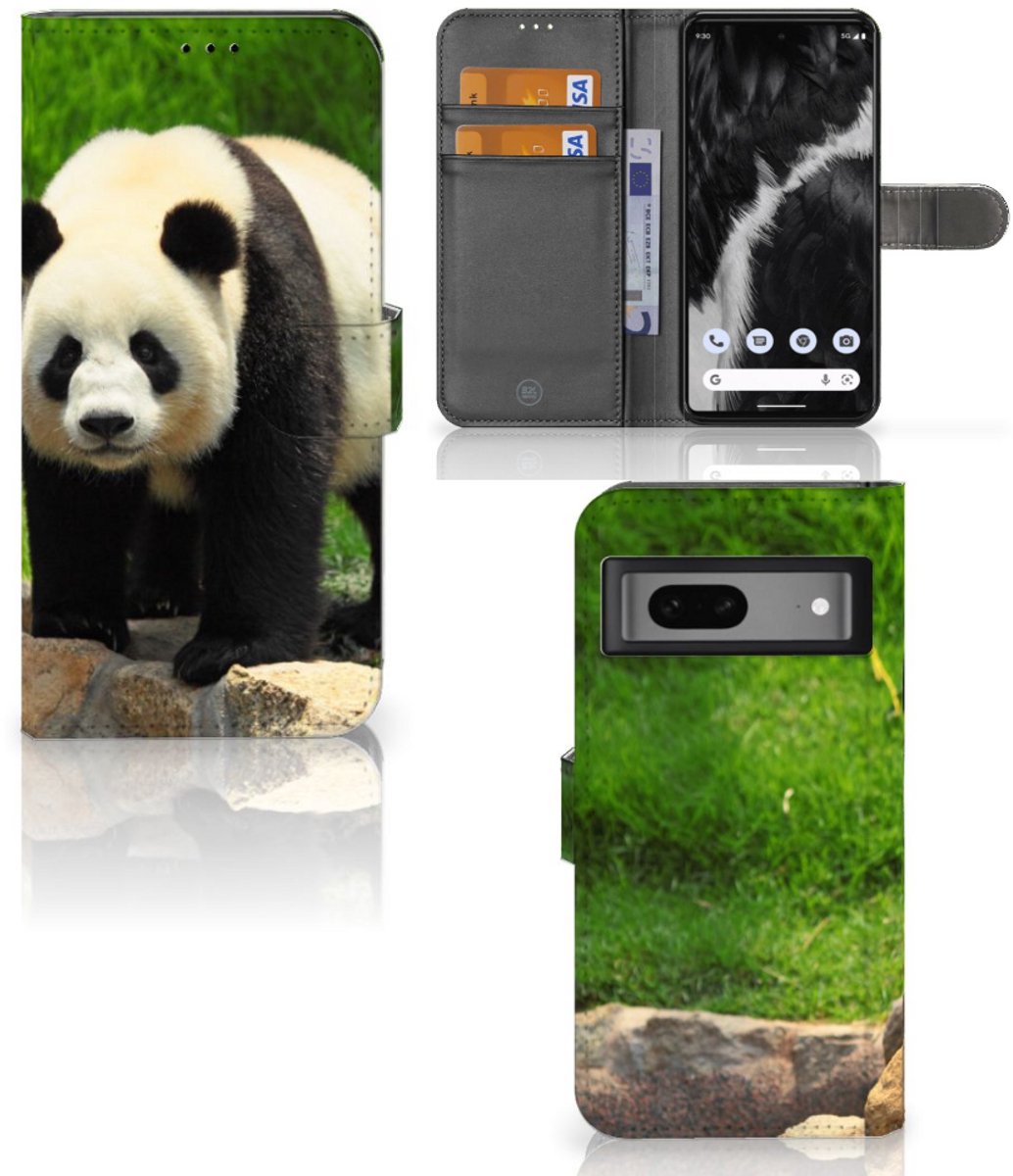 Google Pixel 7 Telefoonhoesje met Pasjes Panda